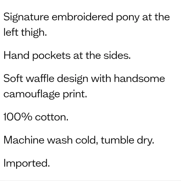 NWT Men's Polo Ralph Lauren Camouflage Waffle Printed  Jogger Pants - Picture 6 of 6